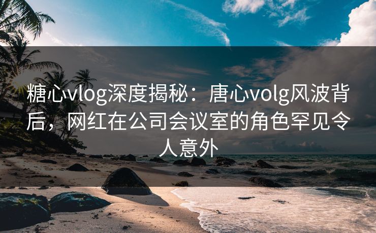 糖心vlog深度揭秘：唐心volg风波背后，网红在公司会议室的角色罕见令人意外