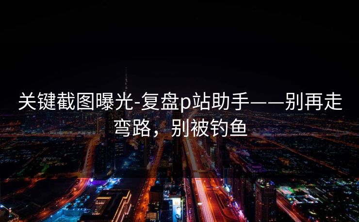 关键截图曝光-复盘p站助手——别再走弯路,别被钓鱼